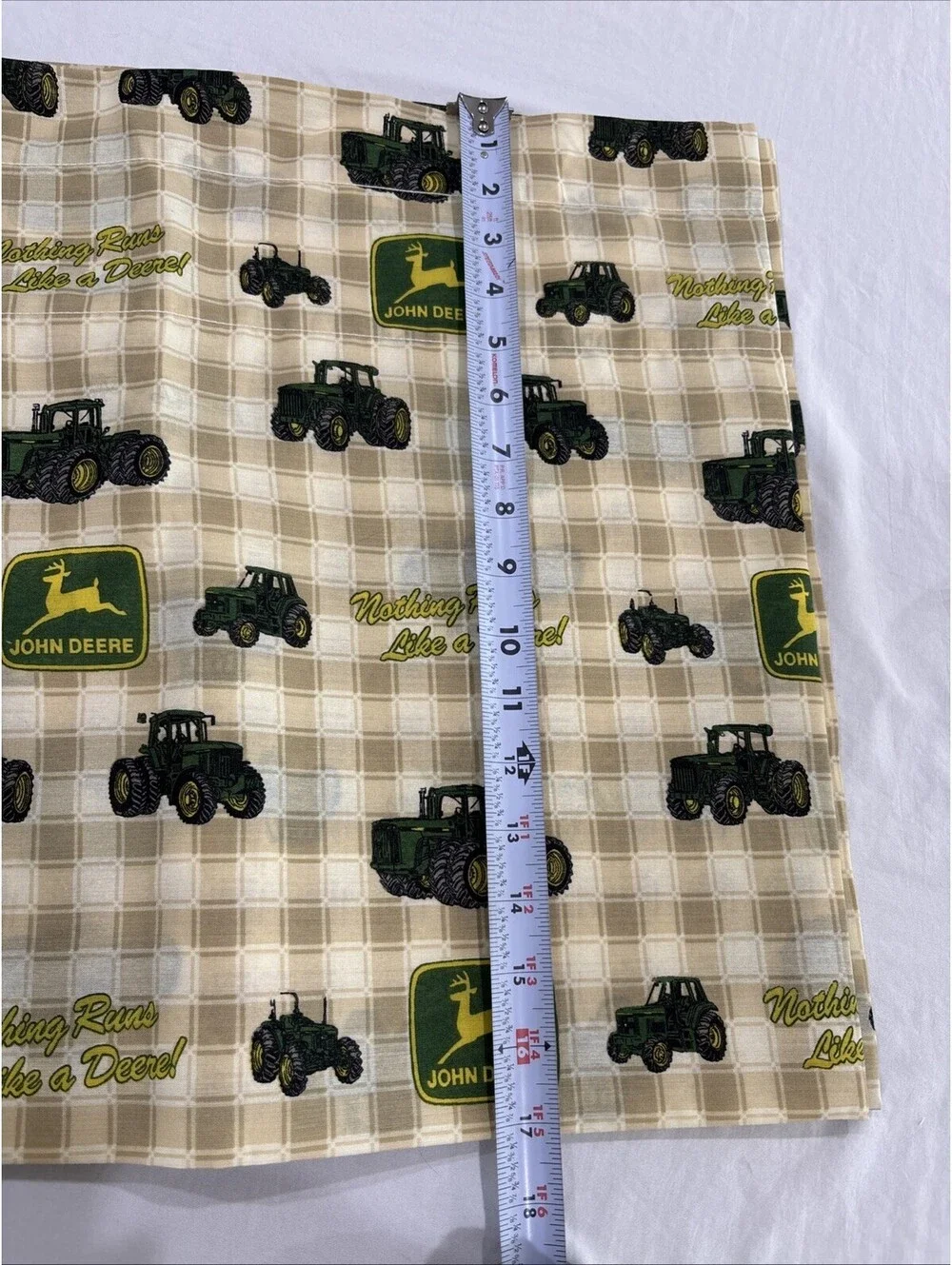 John Deere Window Valance 15572  Cotton Blend, Width 86”, Length 17”, Good Cond